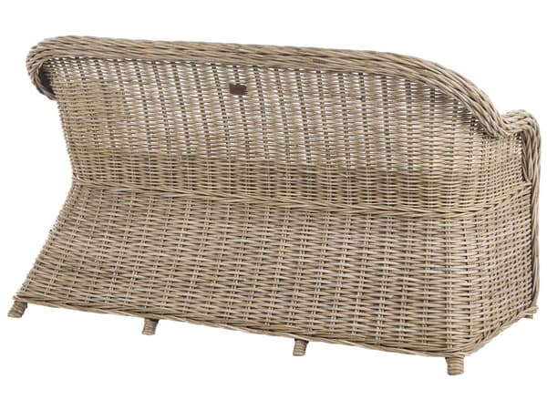 Hagesofa Natur Rotting 2,5-seter Off-white puter Fotskammel Bohemsk stil Innendørs- og utendørsbruk Hagemøbler