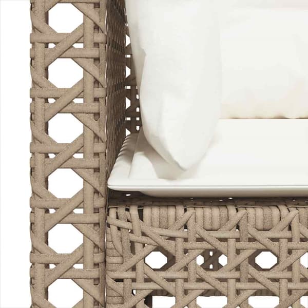Trädgårdssoffa hörnsektion med dynor 2 st beige konstrotting