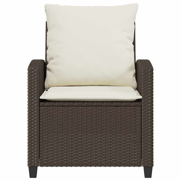 vidaXL sofasæt til haven 4 dele med hynder polyrattan brun