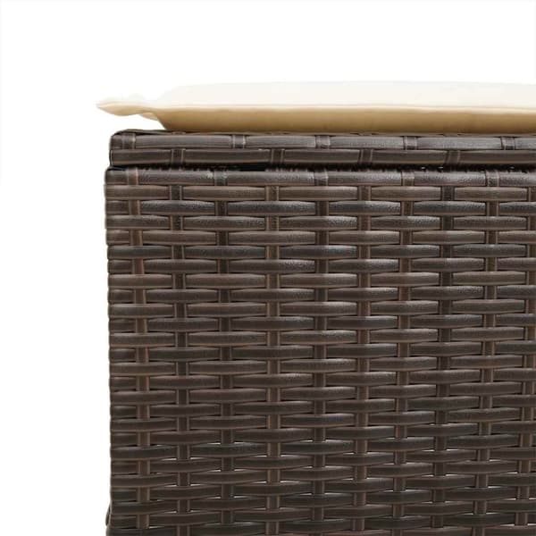 vidaXL sofasæt til haven 4 dele med hynder polyrattan brun