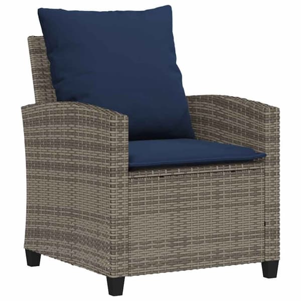 vidaXL sofasæt til haven 4 dele med hynder polyrattan grå