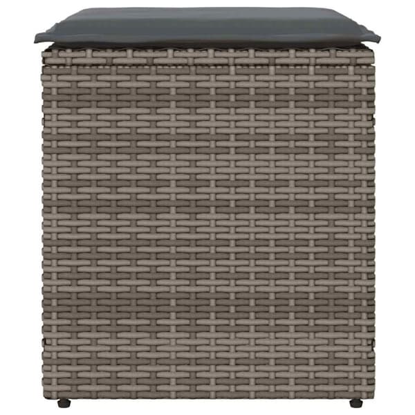 vidaXL havestole med hynder 2 stk. 40x40x43 cm polyrattan grå