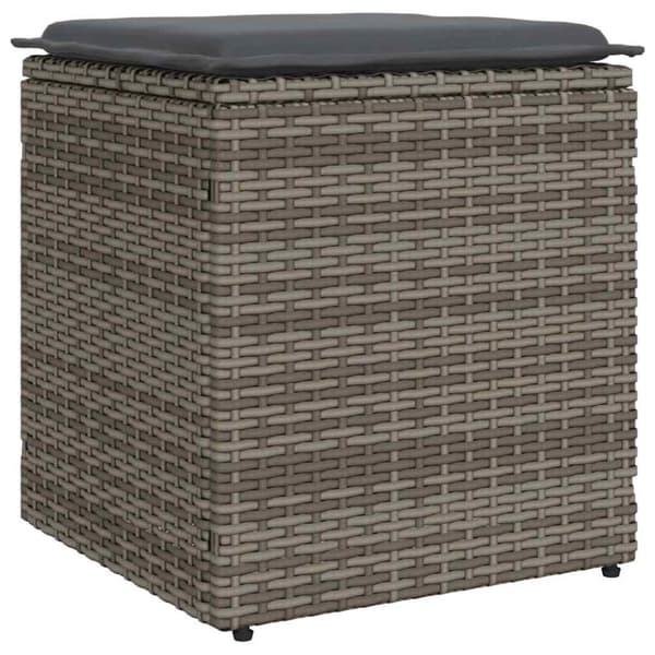 vidaXL havestole med hynder 2 stk. 40x40x43 cm polyrattan grå