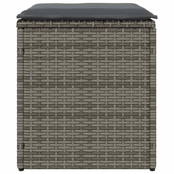 vidaXL havestole med hynder 2 stk. 40x40x43 cm polyrattan grå