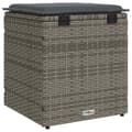 Miniatyrbillede 8 af 11: vidaXL havestole med hynder 2 stk. 40x40x43 cm polyrattan grå