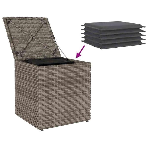 vidaXL havestole med hynder 2 stk. 40x40x43 cm polyrattan grå