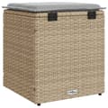 Miniatyrbillede 8 af 11: vidaXL havestole med hynder 2 stk. 40x40x43 cm polyrattan beige