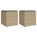 Miniatyrbillede 1 af 11: vidaXL havestole med hynder 2 stk. 40x40x43 cm polyrattan beige