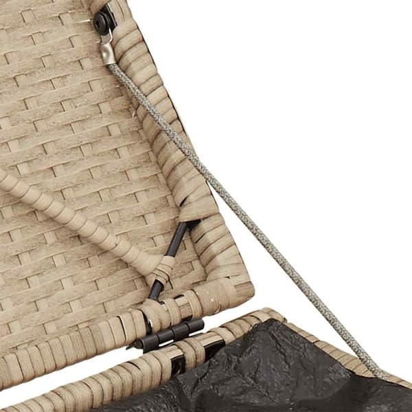 vidaXL Trädgårdspallar med dynor 2 st, beige 40x40x43 cm konstrotting