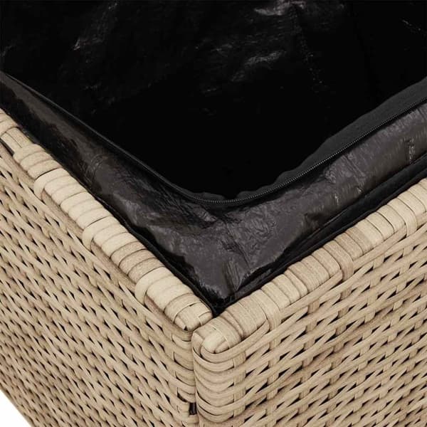 vidaXL Trädgårdspallar med dynor 2 st, beige 40x40x43 cm konstrotting