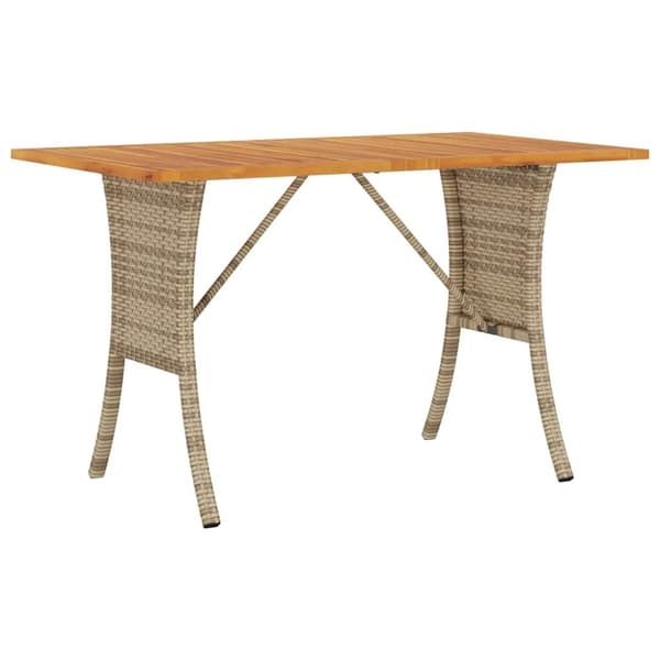 vidaXL Trädgårdssoffa 3-sits med dynor och bord beige konstrotting