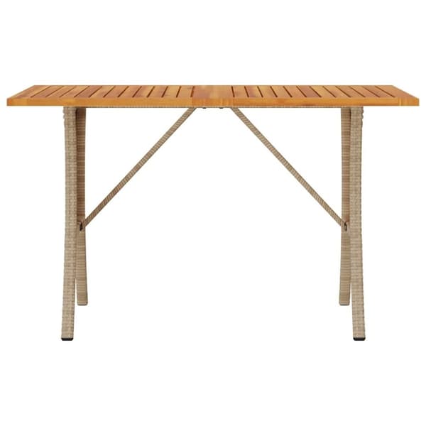 vidaXL Trädgårdssoffa 3-sits med dynor och bord beige konstrotting