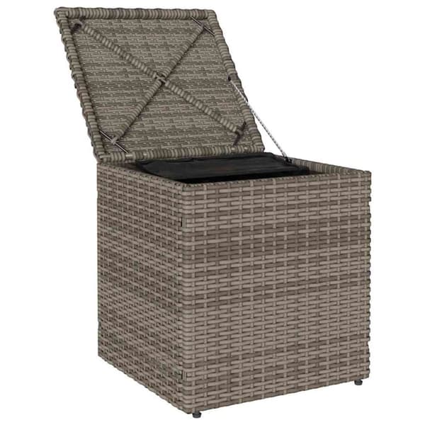 vidaXL Trädgårdspallar med dynor 2 st grå 40x40x43 cm konstrotting