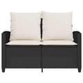 Miniatyrbillede 6 af 11: vidaXL 2-personers sofa med hynder og bord polyrattan sort