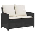 Miniatyrbillede 7 af 11: vidaXL 2-personers sofa med hynder og bord polyrattan sort