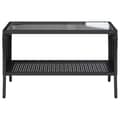 Miniatyrbillede 8 af 11: vidaXL 2-personers sofa med hynder og bord polyrattan sort