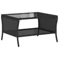 Miniatyrbillede 9 af 11: vidaXL 2-personers sofa med hynder og bord polyrattan sort