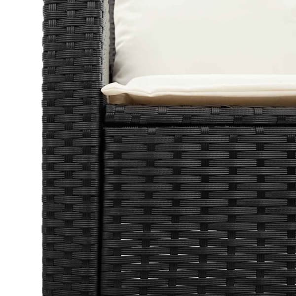 vidaXL 2-personers sofa med hynder og bord polyrattan sort
