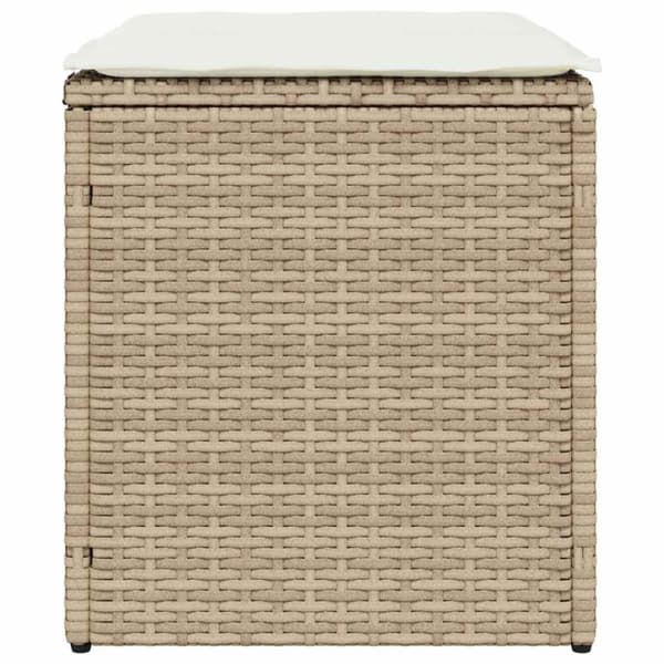 vidaXL Trädgårdspallar med dynor 2 st, beige 40x40x43 cm konstrotting