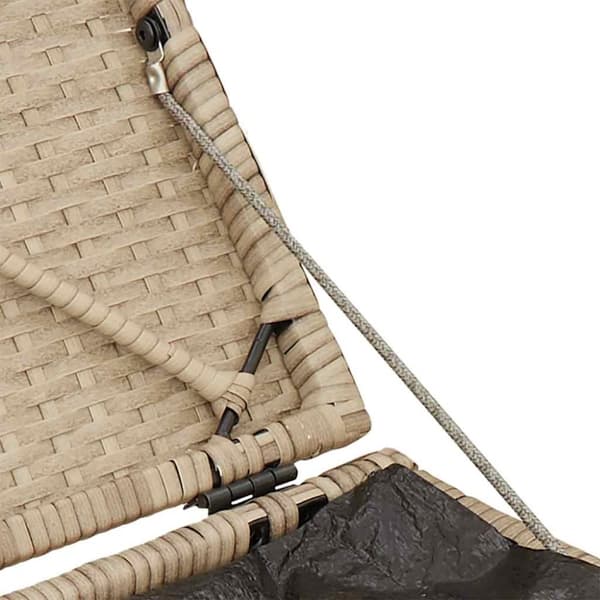 vidaXL Trädgårdspallar med dynor 2 st, beige 40x40x43 cm konstrotting
