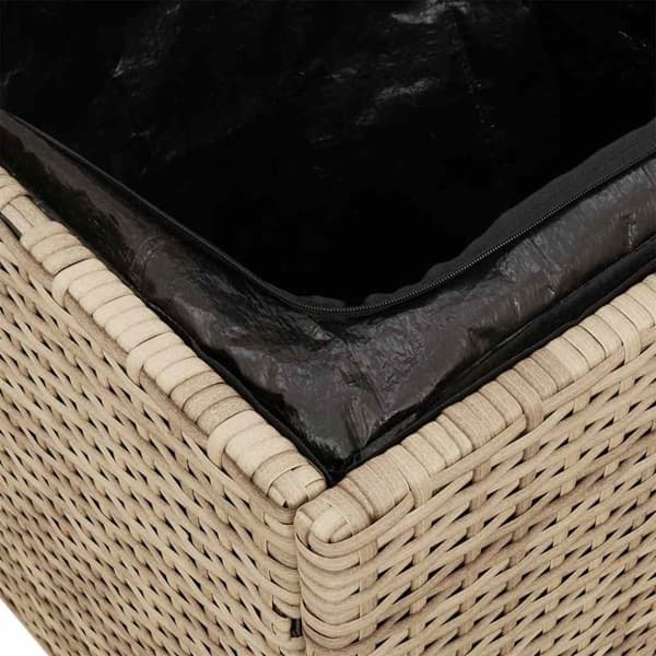 vidaXL Trädgårdspallar med dynor 2 st, beige 40x40x43 cm konstrotting