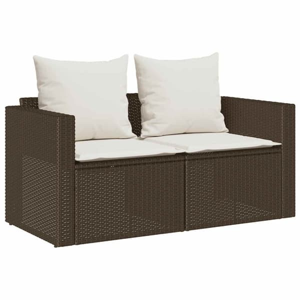 vidaXL sofasæt til haven 5 dele med hynder stabelbar polyrattan brun