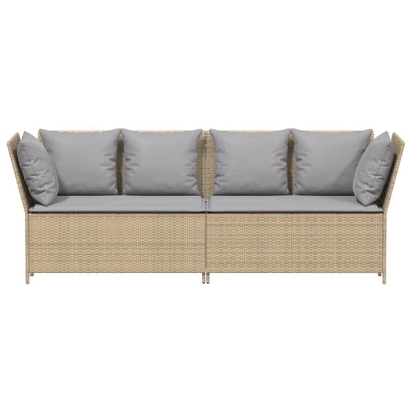 vidaXL havesofa med hynder polyrattan beige