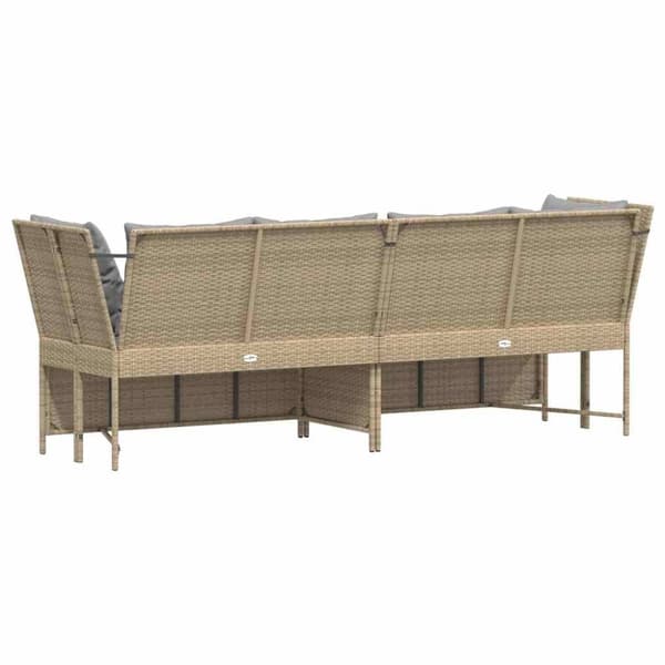 vidaXL havesofa med hynder polyrattan beige