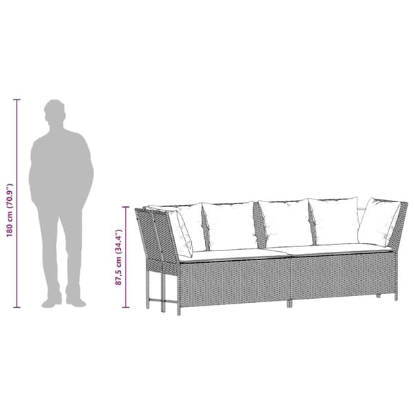 vidaXL havesofa med hynder polyrattan beige
