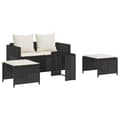 Miniatyrbillede 3 af 11: vidaXL sofasæt til haven 5 dele med hynder stabelbar polyrattan sort