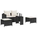 Miniatyrbillede 5 af 11: vidaXL sofasæt til haven 5 dele med hynder stabelbar polyrattan sort