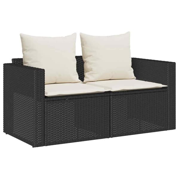 vidaXL sofasæt til haven 5 dele med hynder stabelbar polyrattan sort