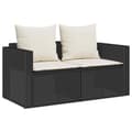 Miniatyrbillede 6 af 11: vidaXL sofasæt til haven 5 dele med hynder stabelbar polyrattan sort