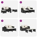 Miniatyrbillede 10 af 11: vidaXL sofasæt til haven 5 dele med hynder stabelbar polyrattan sort