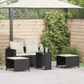 Miniatyrbillede 1 af 11: vidaXL sofasæt til haven 5 dele med hynder stabelbar polyrattan sort