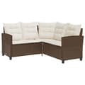 Miniatyrbillede 6 af 11: vidaXL havesofa med bord og hynder L-formet polyrattan brun