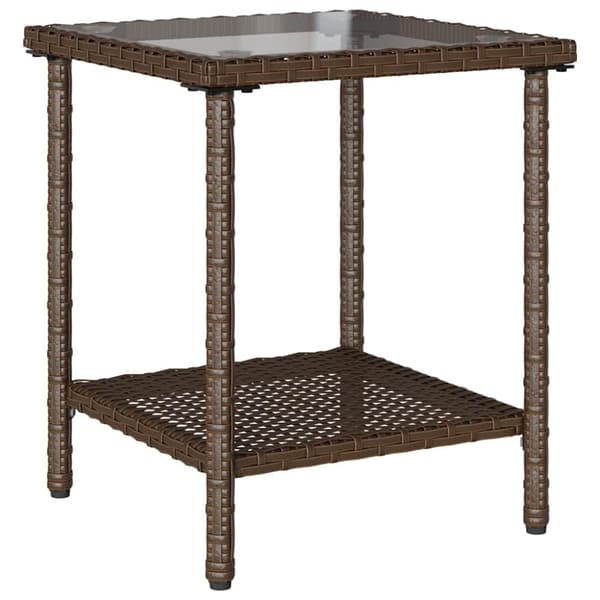vidaXL havesofa med bord og hynder L-formet polyrattan brun
