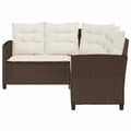 Miniatyrbillede 8 af 11: vidaXL havesofa med bord og hynder L-formet polyrattan brun