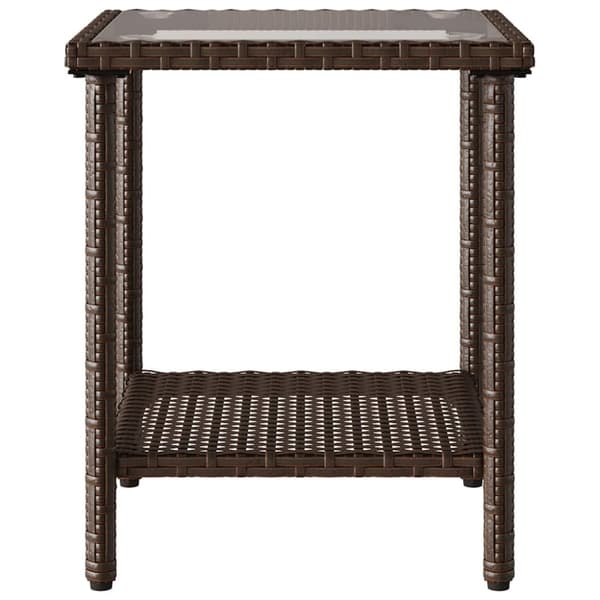 vidaXL havesofa med bord og hynder L-formet polyrattan brun