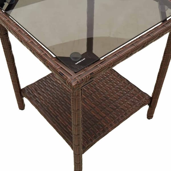 vidaXL havesofa med bord og hynder L-formet polyrattan brun