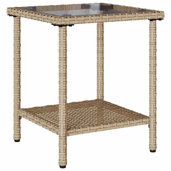 vidaXL havesofa med bord og hynder L-formet polyrattan beige