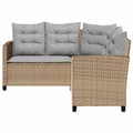 Miniatyrbillede 8 af 11: vidaXL havesofa med bord og hynder L-formet polyrattan beige