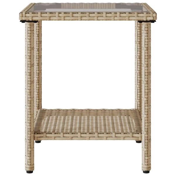 vidaXL havesofa med bord og hynder L-formet polyrattan beige