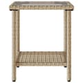 Miniatyrbillede 9 af 11: vidaXL havesofa med bord og hynder L-formet polyrattan beige
