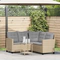Miniatyrbillede 2 af 11: vidaXL havesofa med bord og hynder L-formet polyrattan beige