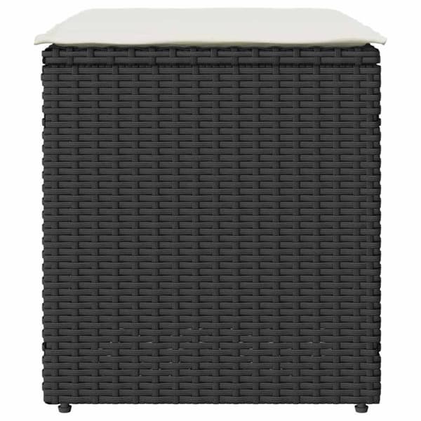 vidaXL havestole med hynder 2 stk. 40x40x43 cm polyrattan sort