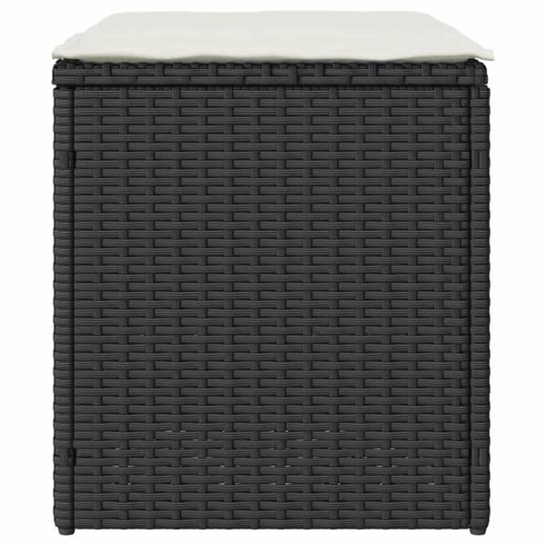 vidaXL havestole med hynder 2 stk. 40x40x43 cm polyrattan sort