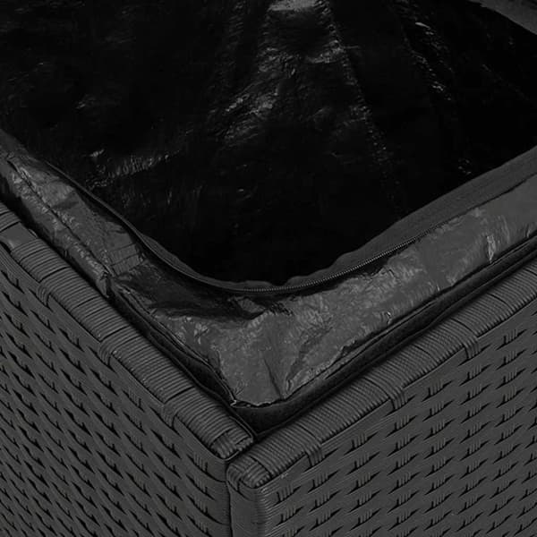 vidaXL havestole med hynder 2 stk. 40x40x43 cm polyrattan sort