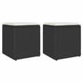 Miniatyrbillede 1 af 11: vidaXL havestole med hynder 2 stk. 40x40x43 cm polyrattan sort