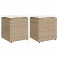 Miniatyrbillede 1 af 11: vidaXL havestole med hynder 2 stk. 40x40x43 cm polyrattan beige